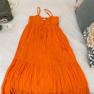 Vibrant Orange Maxi Dress